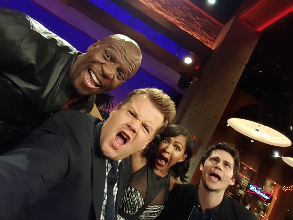 dylan o brien on james corden see all of james corden s selfies with his guests from dylan o brien on james corden see all of james corden s selfies with his guests from
