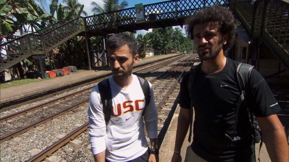 Waiting for a train in Season 24 Episode 6